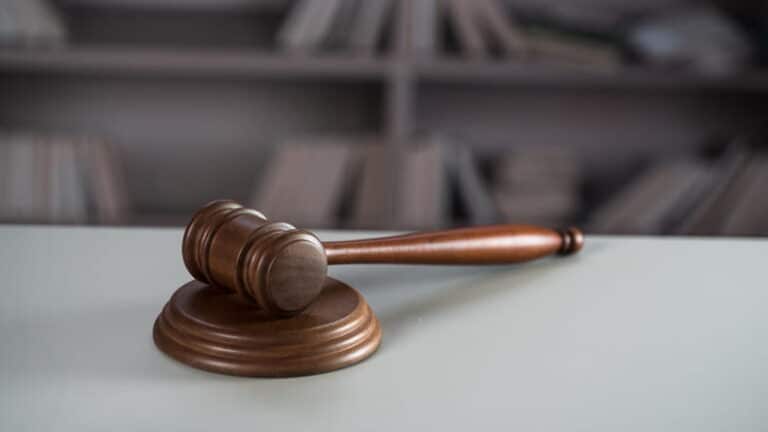 A gavel sitting on a traumatic birth injury lawyer's desk. 